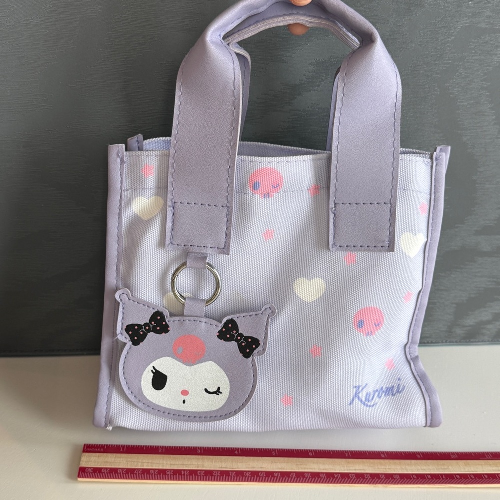 Kuromi, Cinnamoroll and My Melody Canvas Lunch Tote Bag Purple Tote Bag